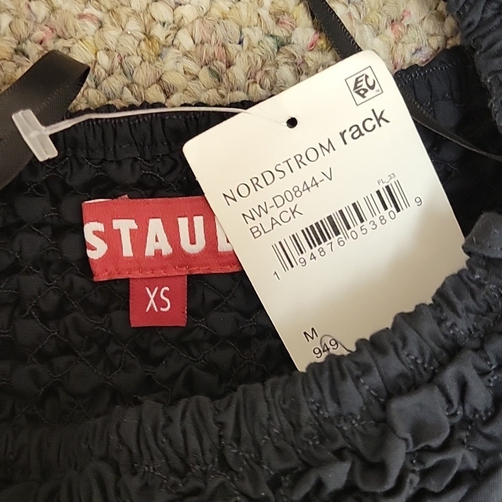 STAUD Black Cassidy Dress XS New Mini contemporary casual party date night - Picture 8 of 9